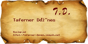 Taferner Dénes névjegykártya
